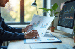 Personne confiante analysant des graphiques de classement