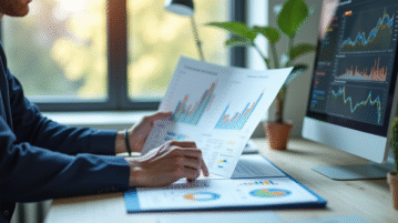 Personne confiante analysant des graphiques de classement