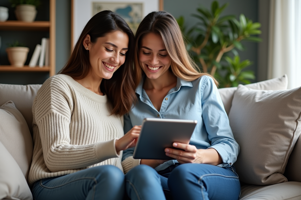 Deux femmes discutant d