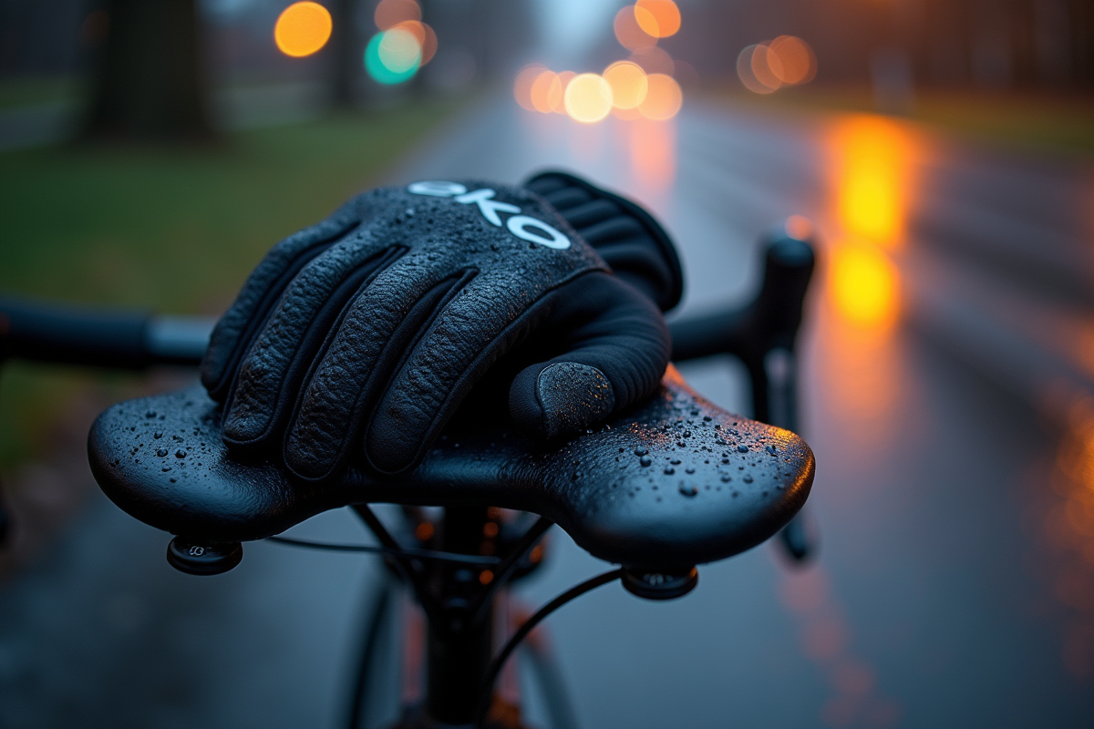 Gants Ekoï de cyclisme sur selle sous la pluie en ville