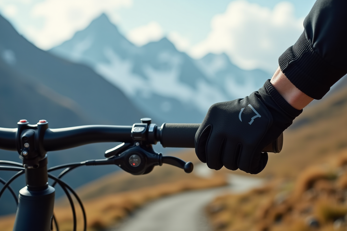 Gants Ekoï pour VTT sur sentier de montagne enneigee