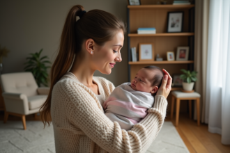Maman et bébé en moment naturel de connexion