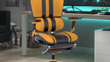 une chaise gaming noir et jaune