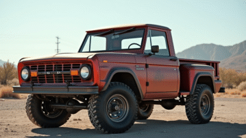 Pick-up 4x4 d'occasion sur gravier en journée